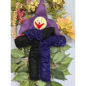 1990s Velvet Beanbag Doll / Jester / Clown